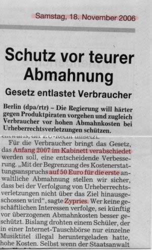 STN - Ausriß vom 18.11.2006